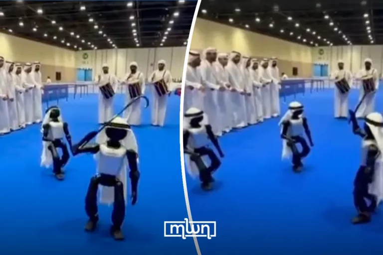 Robots in Ghutrah Perform Ayyalah at Abu Dhabi Autonomous Week