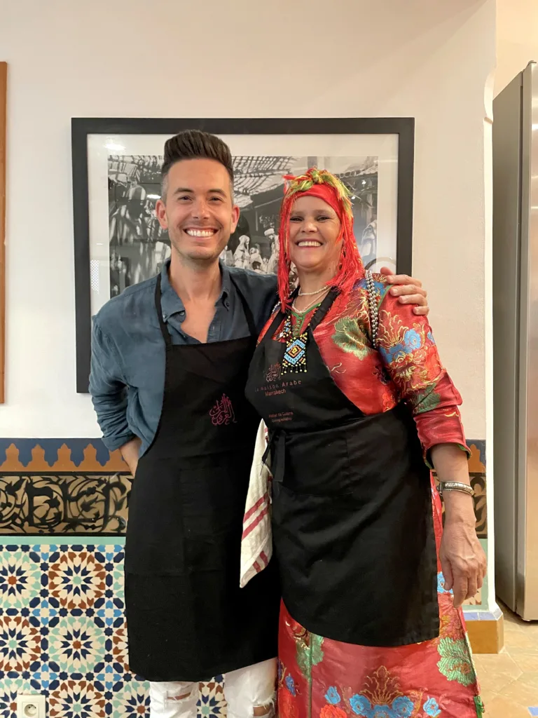 Dave Patera at La Maison Arabe Cooking School in Marrakech With Habiba Courtesy of Dave Ptera