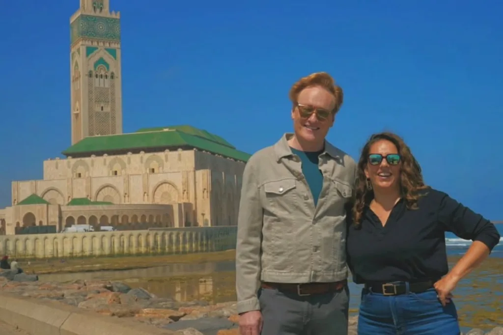 Conan O’Brien Pops Up in Morocco With Sona Movsesian at Hassan II Mosque
