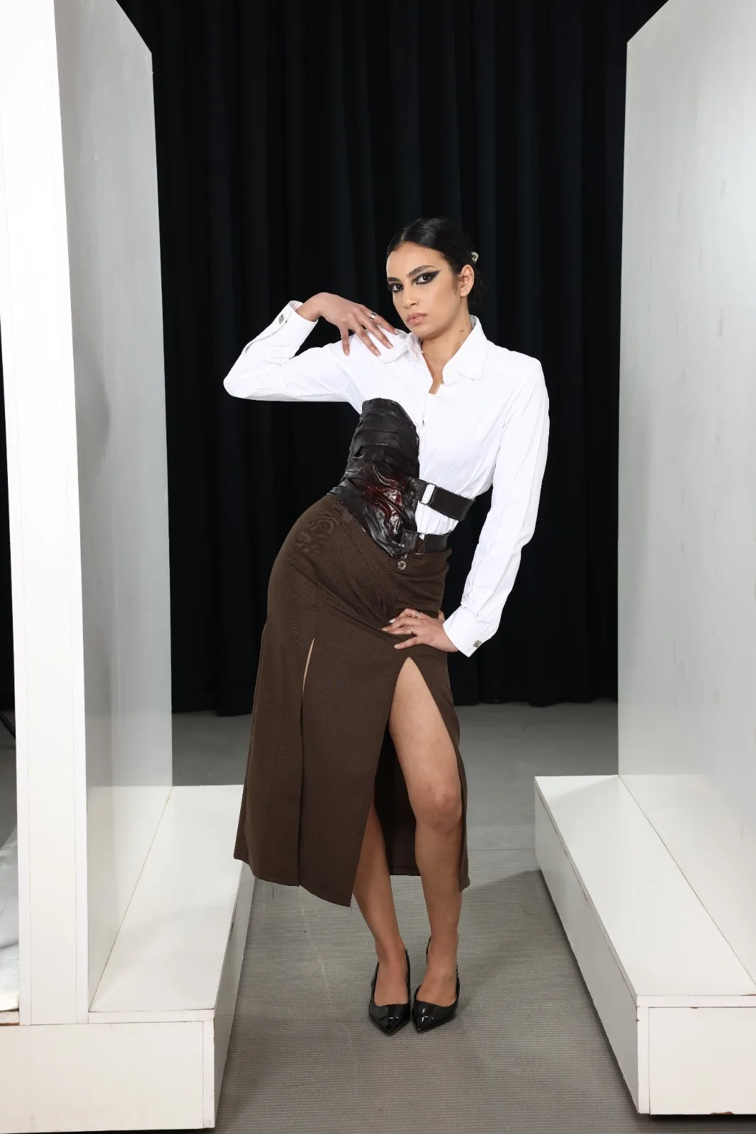 Model showcasing a look from Aya Zerouali’s “Perfectly Broken” collection / Courtesy of Aya Zerouali 
