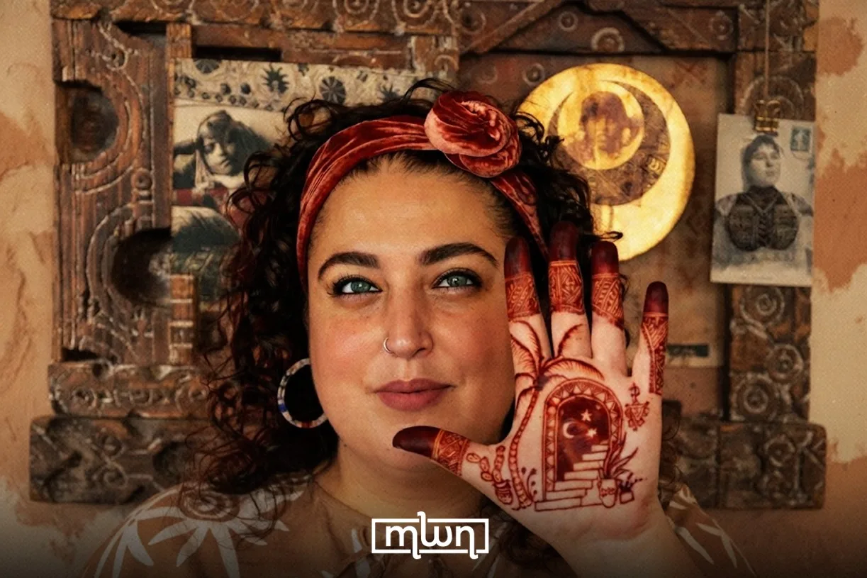 Discover how Moroccan artist Fatima Oulad Thami uses traditional henna art to reclaim colonial photographs of North African women and restore their dignity /MWN Design Team / Source: handoffatima.nl