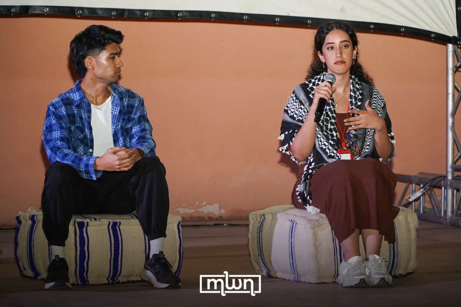 Filmmakers Filmmakers Leyla Hattabi, director of “Dessert Is Served,” and Radheya Jang, director of “Trading Cards,” during MARRAKECHsFF 2026. / MWN Photography Team, director of “Dessert Is Served,” and Radheya Jang, director of “Trading Cards,” during MARRAKECHsFF 2026. / MWN Photography Team