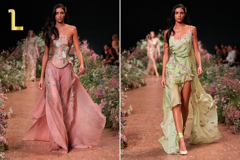 Nora Attal Wears Roses at Elie Saab's Spring 2027 Show / MWN Design Team / Source: Vogue Runway