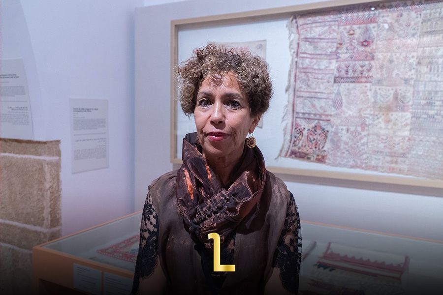 Fatima Lévèque at “Tarz, Embroidery in Morocco, Past and Present” at the National Museum of Adornment in the Oudayas / MWN Photography Team