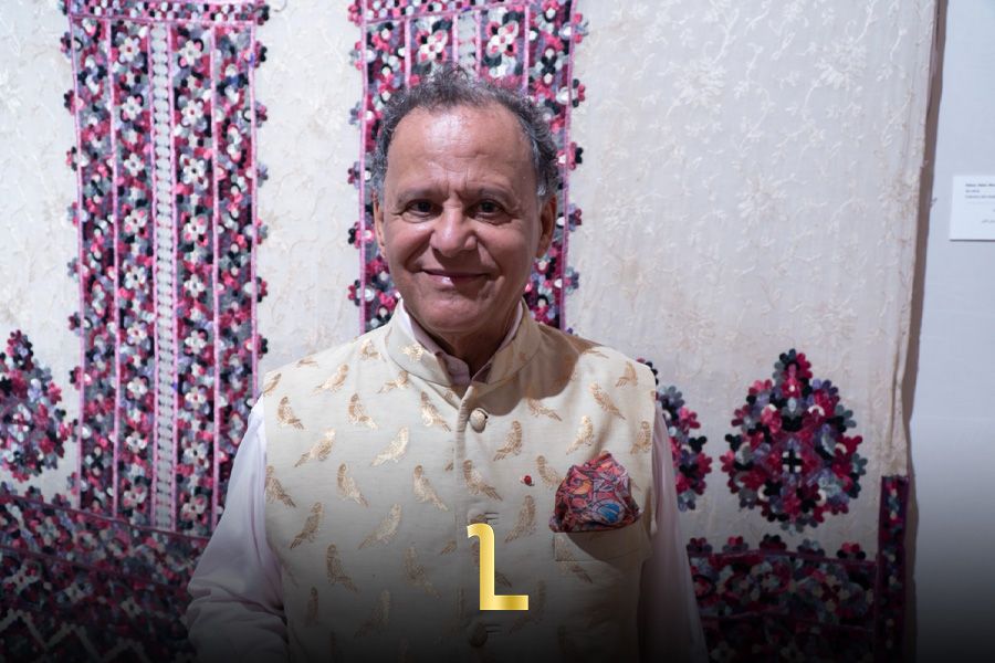 Mehdi Qotbi, President of the National Foundation of Museums, at “Tarz, Embroidery in Morocco, Past and Present” at the National Museum of Adornment in the Oudayas / MWN Photography Team