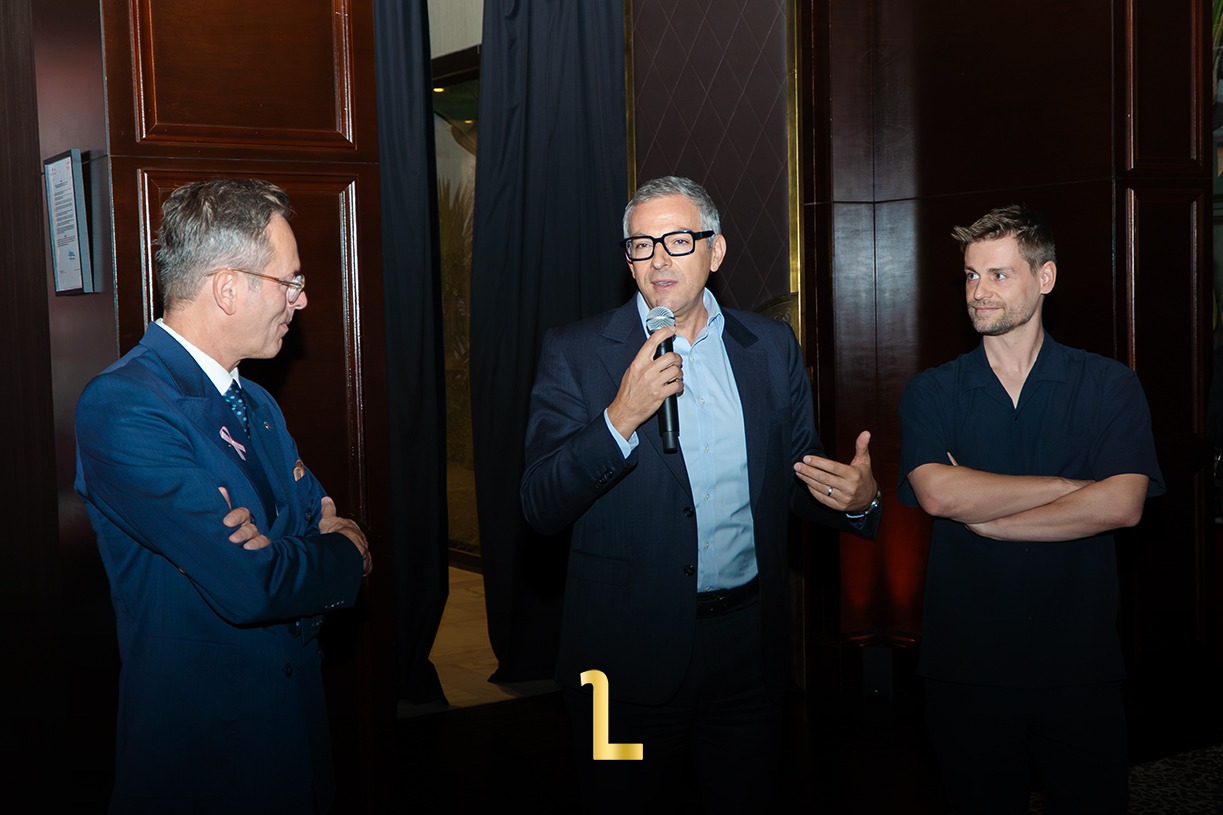 Olivier Ramadour, Consul General of France in Rabat, speaks during the opening of Théo Lopez’s exhibition at The Ritz-Carlton Rabat, Dar Es Salam / MWN Photography Team
