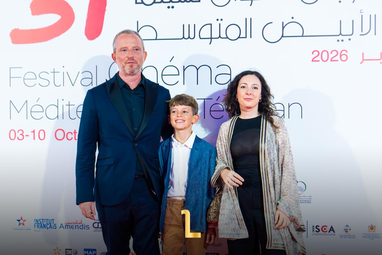Marco Fiore, the young star of “Gioia mia,” with his family at the Tetouan Mediterranean Film Festival, where the film won the First Film Prize. / MWN Photography team